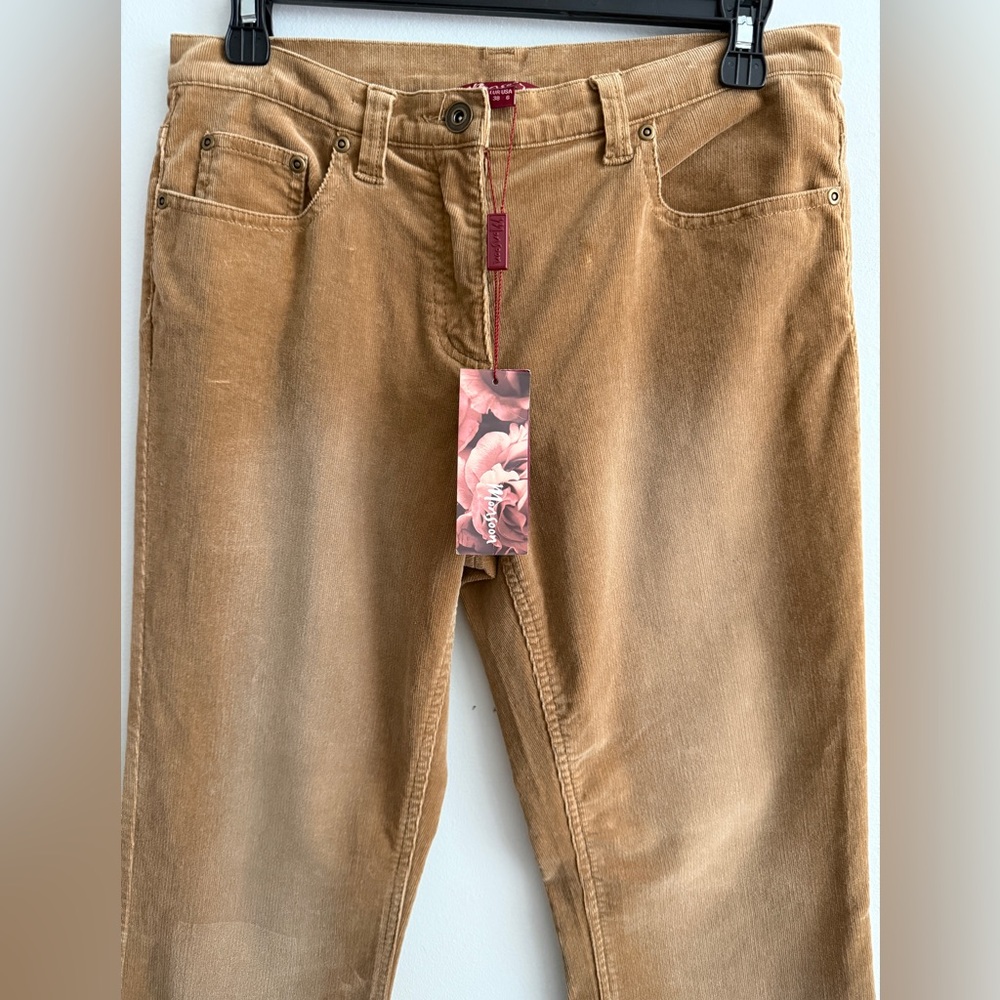 Monsoon Ladies Caramel Corduroy Straight Legged Trousers Pants BNWT UK 10 US 6